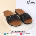 دمپایی زنانه طبی جدید مشکی روفرشی شیک مدل نگین