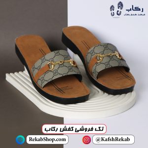 دمپایی زنانه طبی روفرشی شیک پاشنه تخت جدید مدل صوفیا طبی